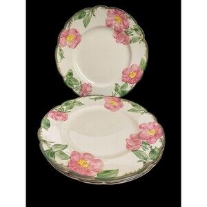 3 Vintage Franciscan Desert Rose Salad Plates 8" USA Floral